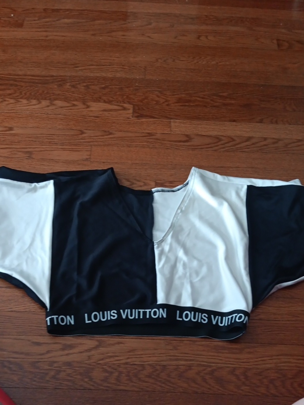 Louis Vuitton Black and White Colorblock Crop Top